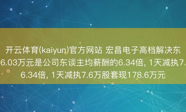 开云体育(kaiyun)官方网站 宏昌电子高档解决东谈主员萧志仁年薪106.03万元是公司东谈主均薪酬的6.34倍, 1天减执7.6万股套现178.6万元